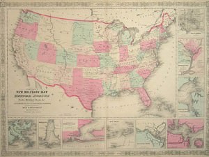 Map of the United States by Johnson & Ward