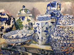 Blue and White Pottery by Laura Lacambra Shubert