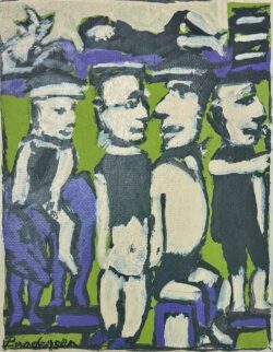 Figures with Purple Donkey by Robert Broderson