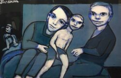 Blue Family with Gnome