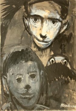 Man with Friends by Robert Broderson (1920-1992)