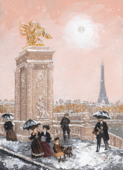 Première neige sur le pont Alexandre III by Fabienne Delacroix