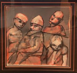Four Figures in Orange and Gray by Robert Broderson