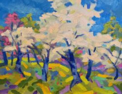 Bradford Pears in Spring by Al Gury