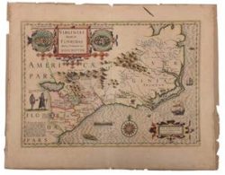 Virginiae Item et Floridae, Map by Jodocus Hondius (1563-1612)