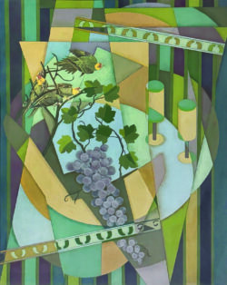 Parakeet with Grapes