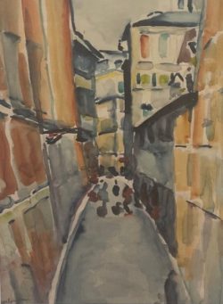 Street in Rome by Edith London (1904-1997)