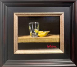 Shot Glass and Lemon by Bert Beirne